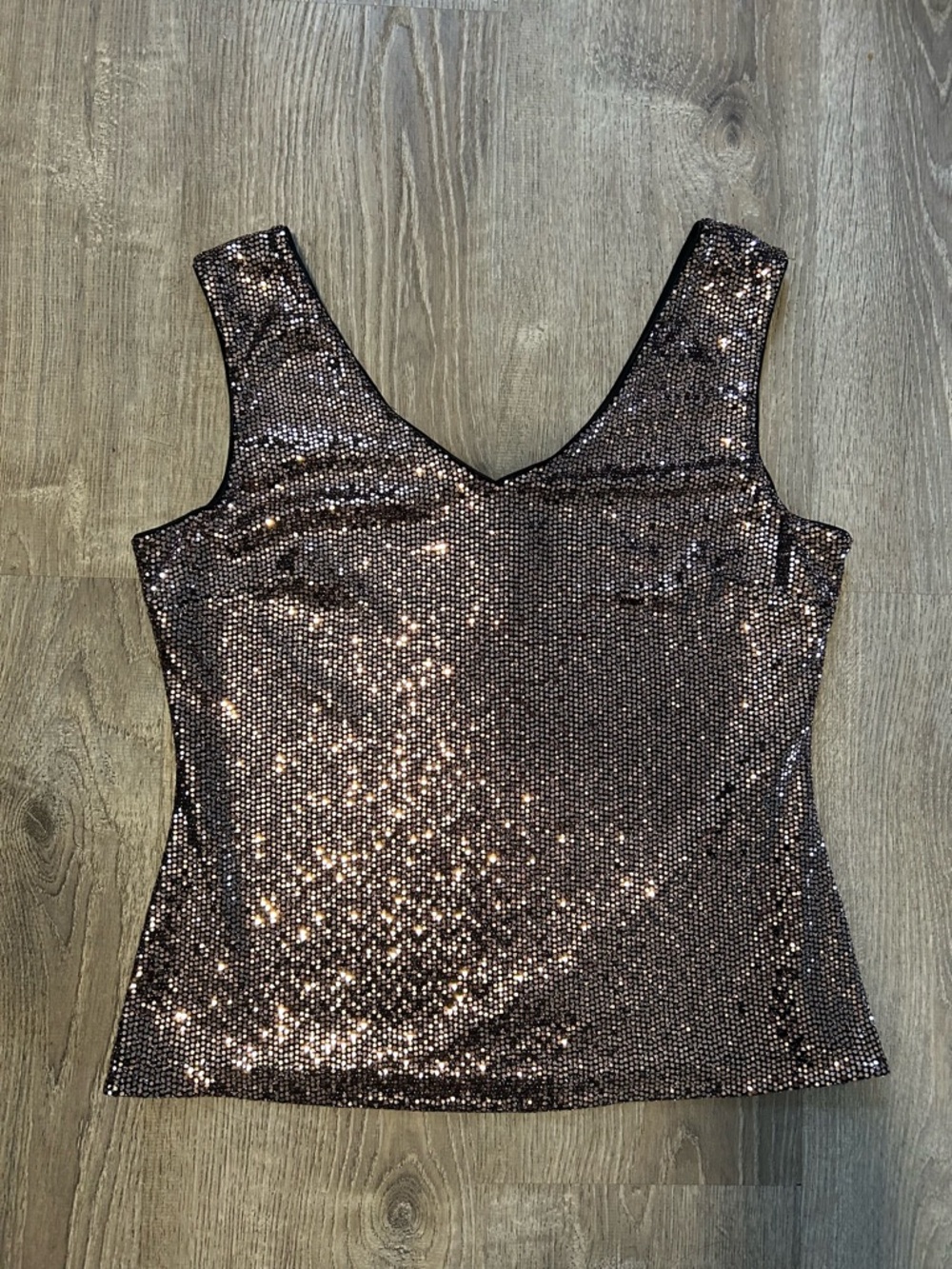 Joseph Ribkoff Rhinestone/Sequin Studded Top Sparkly Stretch Knit Size 14